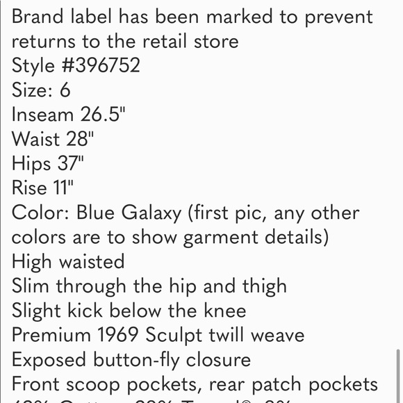 NWT Gap High Rise Crop Kick Pants 6 Blue c661 - Picture 6 of 6